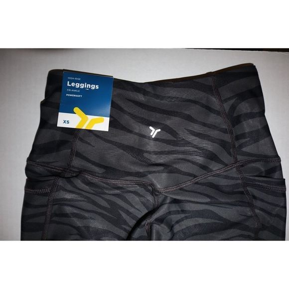 Old Navy Women's Sz XS Green/Black Zebra Print High-Rise PowerSoft 7/8 Leggings - Picture 5 of 5